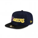 Dunkelblaue 59FIFTY-Denim-Mütze der Los Angeles Lakers mit A-Rahmen