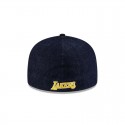 Dunkelblaue 59FIFTY-Denim-Mütze der Los Angeles Lakers mit A-Rahmen