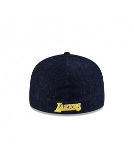 Dunkelblaue 59FIFTY-Denim-Mütze der Los Angeles Lakers mit A-Rahmen