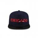 Dunkelblaue 59FIFTY-Denim-Mütze der Chicago Bulls mit A-Rahmen