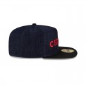 Dunkelblaue 59FIFTY-Denim-Mütze der Chicago Bulls mit A-Rahmen