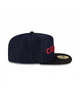 Dunkelblaue 59FIFTY-Denim-Mütze der Chicago Bulls mit A-Rahmen