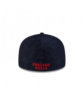 Dunkelblaue 59FIFTY-Denim-Mütze der Chicago Bulls mit A-Rahmen