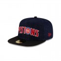 59FIFTY A-Frame-Mütze aus dunkelblauem Denim von den Detroit Pistons