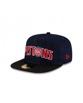 59FIFTY A-Frame-Mütze aus dunkelblauem Denim von den Detroit Pistons