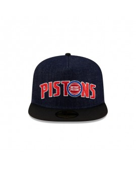 59FIFTY A-Frame-Mütze aus dunkelblauem Denim von den Detroit Pistons