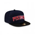 59FIFTY A-Frame-Mütze aus dunkelblauem Denim von den Detroit Pistons