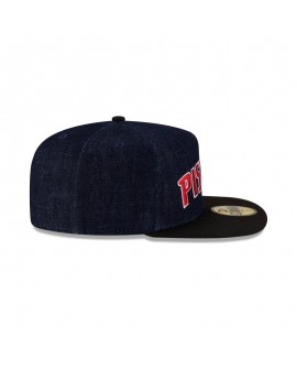 59FIFTY A-Frame-Mütze aus dunkelblauem Denim von den Detroit Pistons