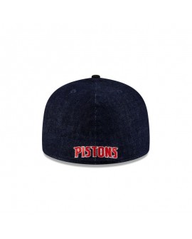 59FIFTY A-Frame-Mütze aus dunkelblauem Denim von den Detroit Pistons