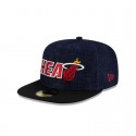 Miami Heat 59FIFTY Dunkelblaue Denim-Mütze mit A-Rahmen