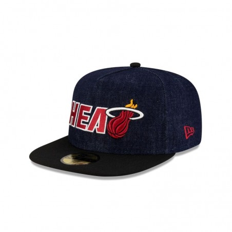 Miami Heat 59FIFTY Dunkelblaue Denim-Mütze mit A-Rahmen