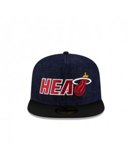Miami Heat 59FIFTY Dunkelblaue Denim-Mütze mit A-Rahmen