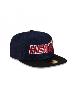 Miami Heat 59FIFTY Dunkelblaue Denim-Mütze mit A-Rahmen