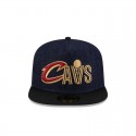 Dunkelblauer Denim-59FIFTY-Hut der Cleveland Cavaliers mit A-Rahmen