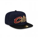 Dunkelblauer Denim-59FIFTY-Hut der Cleveland Cavaliers mit A-Rahmen