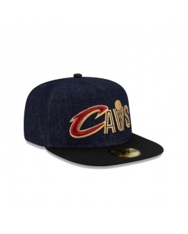 Dunkelblauer Denim-59FIFTY-Hut der Cleveland Cavaliers mit A-Rahmen