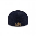 Dunkelblauer Denim-59FIFTY-Hut der Cleveland Cavaliers mit A-Rahmen