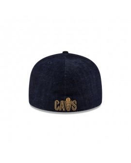 Dunkelblauer Denim-59FIFTY-Hut der Cleveland Cavaliers mit A-Rahmen