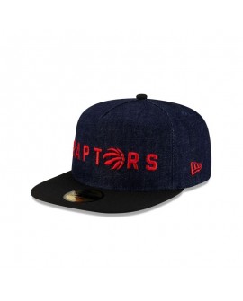 Dunkelblaue 59FIFTY-Mütze mit A-Rahmen der Toronto Raptors aus Denim