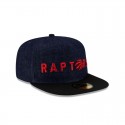 Dunkelblaue 59FIFTY-Mütze mit A-Rahmen der Toronto Raptors aus Denim