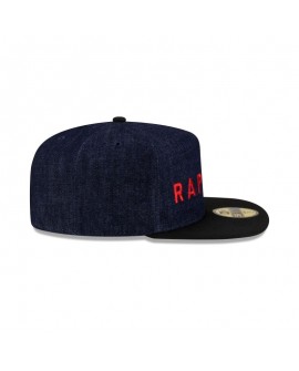 Dunkelblaue 59FIFTY-Mütze mit A-Rahmen der Toronto Raptors aus Denim