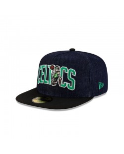 Dunkelblaue 59FIFTY-Mütze mit A-Rahmen der Boston Celtics aus Denim