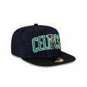 Dunkelblaue 59FIFTY-Mütze mit A-Rahmen der Boston Celtics aus Denim