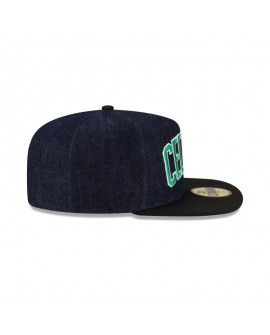 Dunkelblaue 59FIFTY-Mütze mit A-Rahmen der Boston Celtics aus Denim