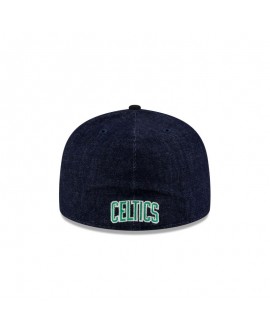 Dunkelblaue 59FIFTY-Mütze mit A-Rahmen der Boston Celtics aus Denim