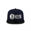 Dunkelblaue 59FIFTY-Denim-Mütze der Brooklyn Nets mit A-Rahmen