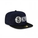 Dunkelblaue 59FIFTY-Denim-Mütze der Brooklyn Nets mit A-Rahmen