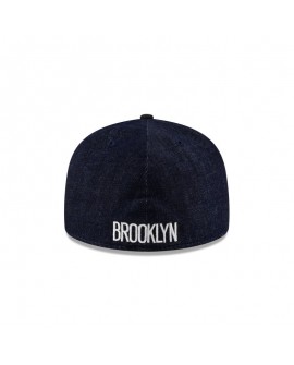 Dunkelblaue 59FIFTY-Denim-Mütze der Brooklyn Nets mit A-Rahmen