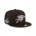 Schwarz-weiße 9FIFTY-Snapback-Mütze der Oklahoma City Thunder 2025 NBA Champions