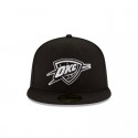 Schwarz-weiße 59FIFTY-Mütze der Oklahoma City Thunder 2025 NBA Champions