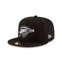 Schwarz-weiße 59FIFTY-Mütze der Oklahoma City Thunder 2025 NBA Champions