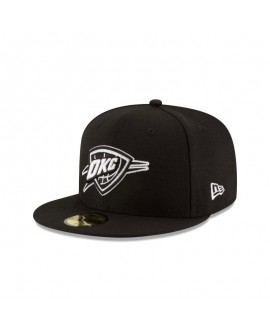Schwarz-weiße 59FIFTY-Mütze der Oklahoma City Thunder 2025 NBA Champions