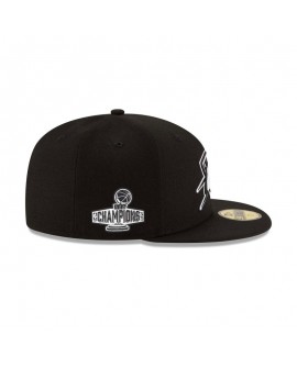 Schwarz-weiße 59FIFTY-Mütze der Oklahoma City Thunder 2025 NBA Champions