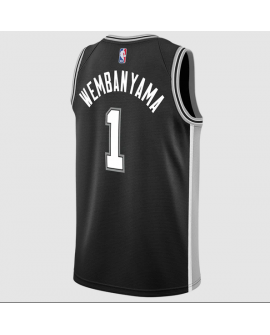 Victor Wembanyama San Antonio Spurs Schwarzes Icon-Trikot