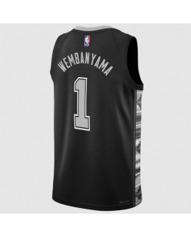 Victor Wembanyama San Antonio Spurs Schwarzes Statement-Trikot