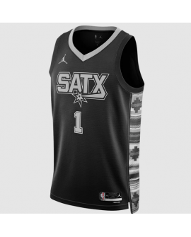 Victor Wembanyama San Antonio Spurs Schwarzes Statement-Trikot