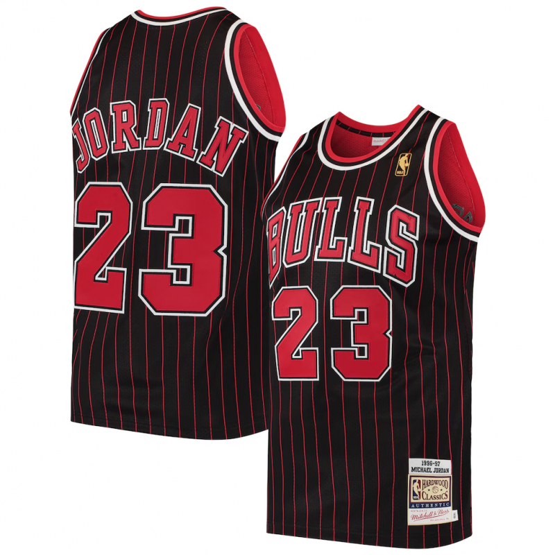 Herren Chicago Bulls Michael Jordan Mitchell & Ness Schwarz 1996/97 Hardwood Classics Original-Trikot
