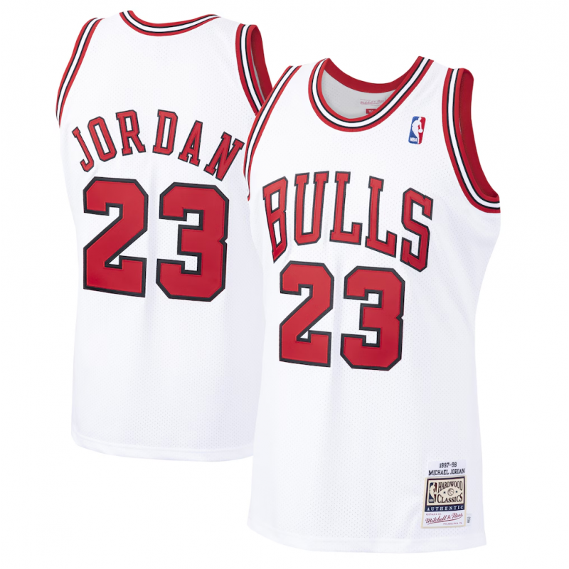 Herren Chicago Bulls Michael Jordan Mitchell & Ness Weiß 1997/98 Hardwood Classics Original-Trikot