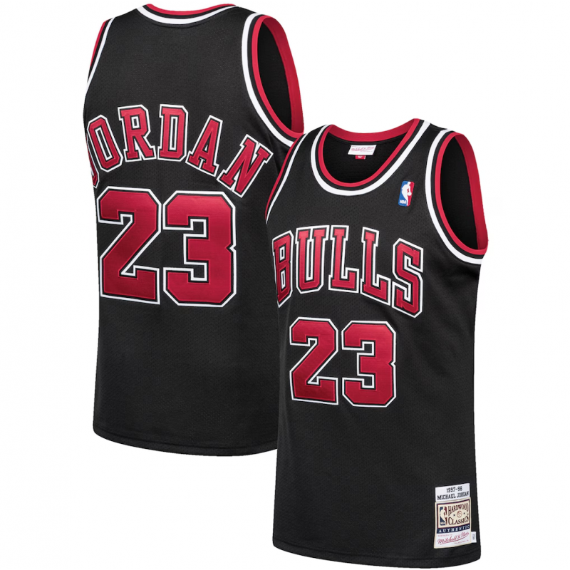 Herren Chicago Bulls Michael Jordan Mitchell & Ness Schwarz 1997/98 Hardwood Classics Original-Trikot