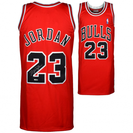 Signiertes Michael Jordan Chicago Bulls 1997-98 Mitchell & Ness rotes Trikot – Upper Deck