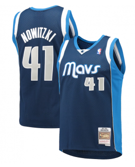 Herren-Trikot von Mitchell & Ness, Dirk Nowitzki, Navyblau, Dallas Mavericks, Saison 2011/12, Hardwood Classics Swingman Edition