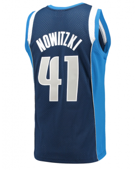 Herren-Trikot von Mitchell & Ness, Dirk Nowitzki, Navyblau, Dallas Mavericks, Saison 2011/12, Hardwood Classics Swingman Edition