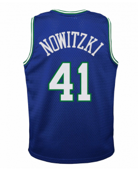 Dallas Mavericks Dirk Nowitzki 1998 Hardwood Classics Road Swingman Trikot – Blau – Jugend