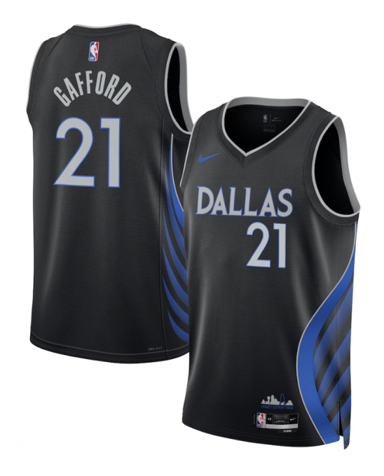 Dallas Mavericks Nike 2025/26 City Edition Swingman Trikot – Schwarz – Daniel Gafford – Unisex