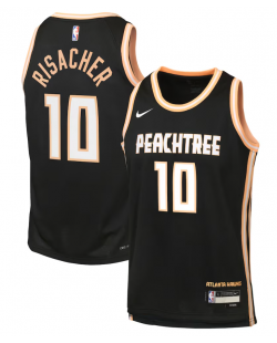 Atlanta Hawks Nike 2025/26 City Edition Swingman Trikot – Schwarz – Zaccharie Risacher – Jugend