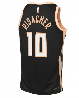 Atlanta Hawks Nike 2025/26 City Edition Swingman Trikot – Schwarz – Zaccharie Risacher – Jugend